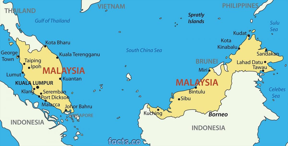 o hartă din malaezia