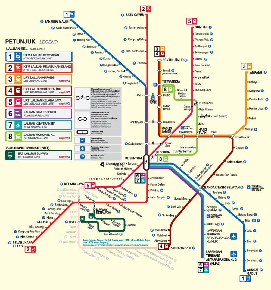 malaezia mrt hartă 2016