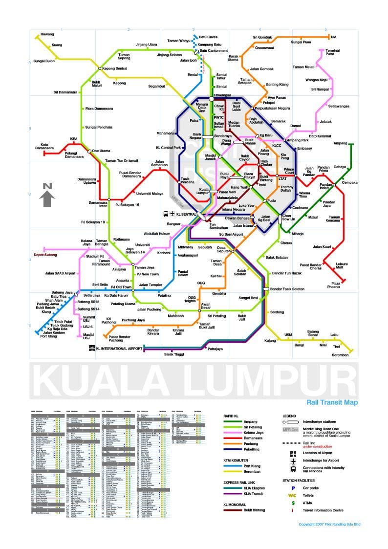 mrt linia 3 harta traseu malaezia