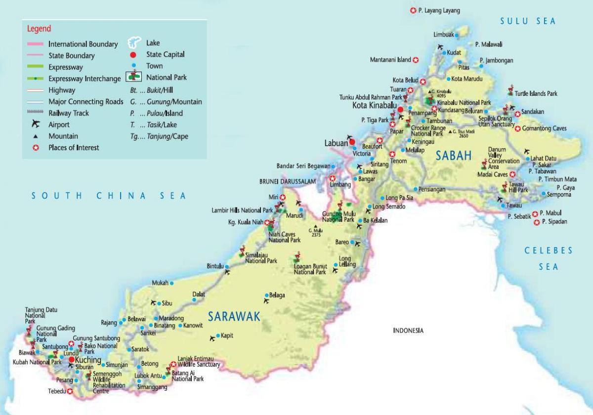 rutiere hartă a peninsulară, malaezia