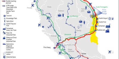 Hartă de cale ferată de mare viteză malaezia traseu
