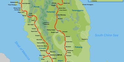 Malaezia tren harta 2016